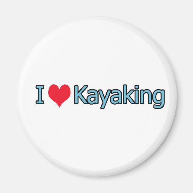 Imán Me encanta el logotipo de Kayaking (Frente)