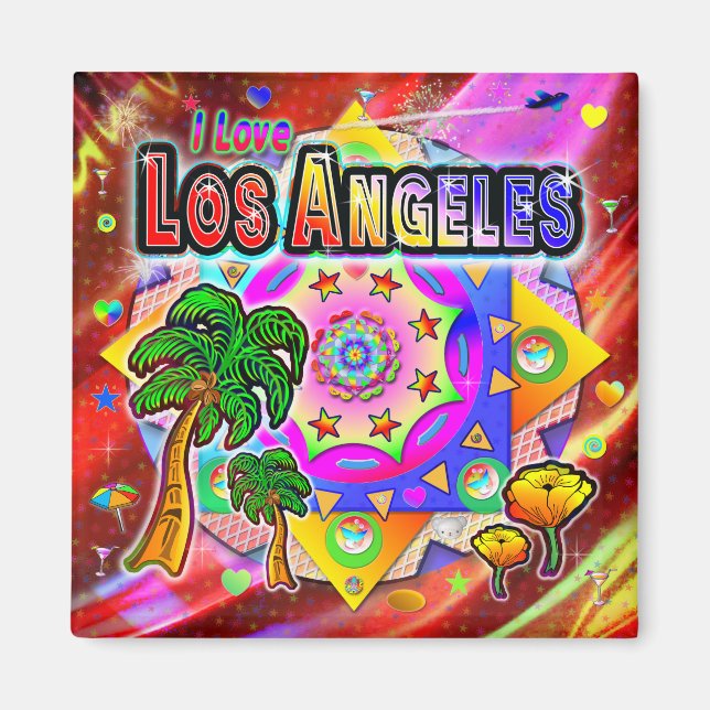 Imán ME ENCANTA El Magnet Tropical Friends de Los Ángel (Frente)