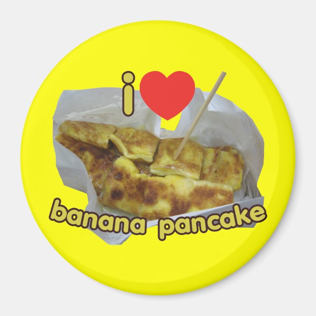 Imán Me Encanta El Panqueque Bananero (Corazón)... Comi (Frente)
