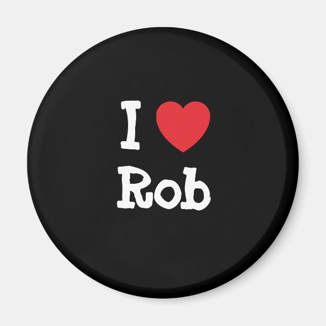 Imán Me encanta el personalizado del corazón de Rob per (Frente)