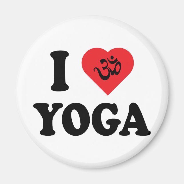 Imán Me encanta el regalo de yoga (Frente)