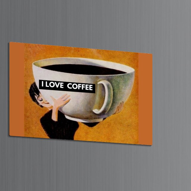 Imán Me encanta el retro de café (Subido por el creador)