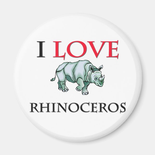 Imán Me encanta el rinoceronte (Frente)