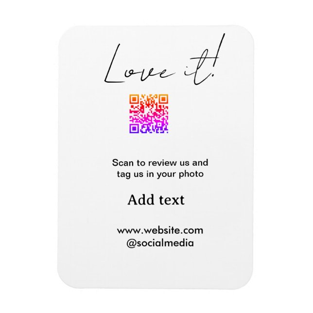 Imán Me encanta escanear código QR revisar compartir fo (Vertical)