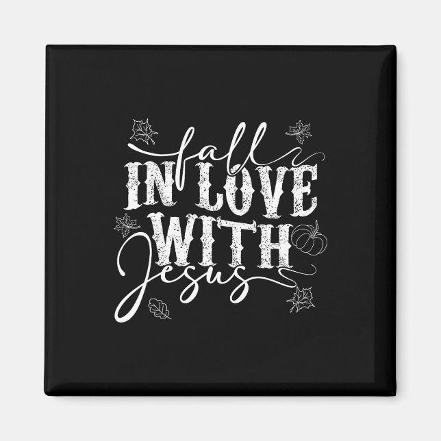 Imán Me Encanta Jesús Caer Hojas Y Calabaza En El Otoño (Frente)