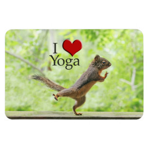 Imán Me encanta la ardilla del yoga