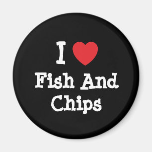 Imán Me encanta la camiseta cardíaca de peces y chispa
