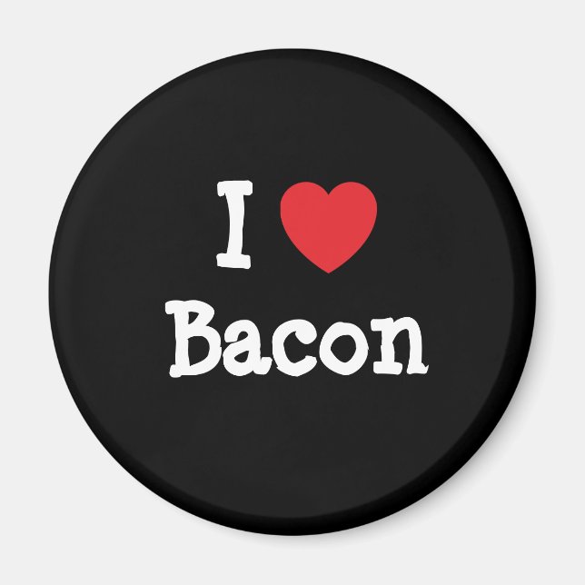 Imán Me encanta la camiseta de Bacon heart (Frente)