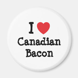 Imán Me encanta la camiseta de Bacon Heart canadiense