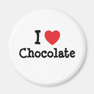 Imán Me encanta la camiseta de corazón de chocolate