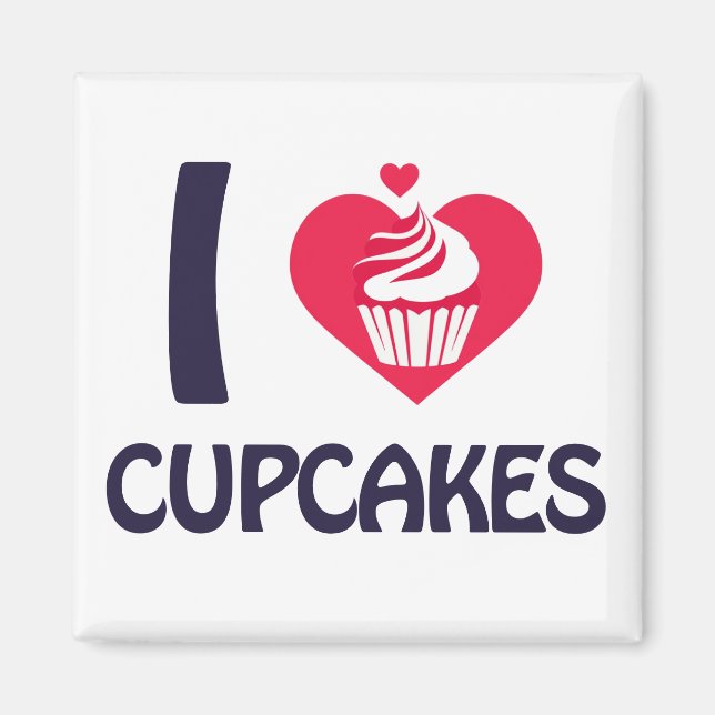 Imán Me encanta la camiseta de Cupcakes (Frente)