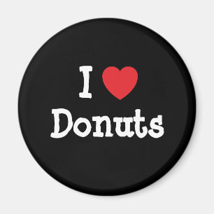 Imán Me encanta la camiseta del corazón de Donuts