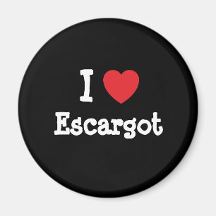Imán Me encanta la camiseta del corazón de Escargot