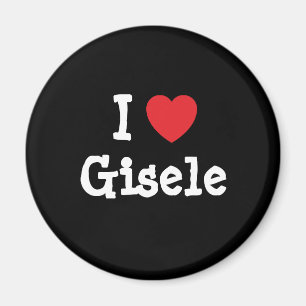 Imán Me encanta la camiseta del corazón de Gisele