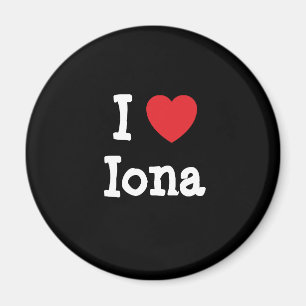 Imán Me encanta la camiseta del corazón de Iona