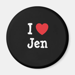 Imán Me encanta la camiseta del corazón de Jen