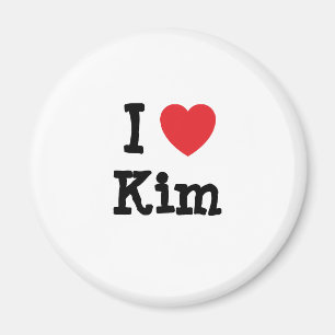 Imán Me encanta la camiseta del corazón de Kim