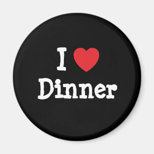 Imán Me encanta la camiseta del corazón de la cena