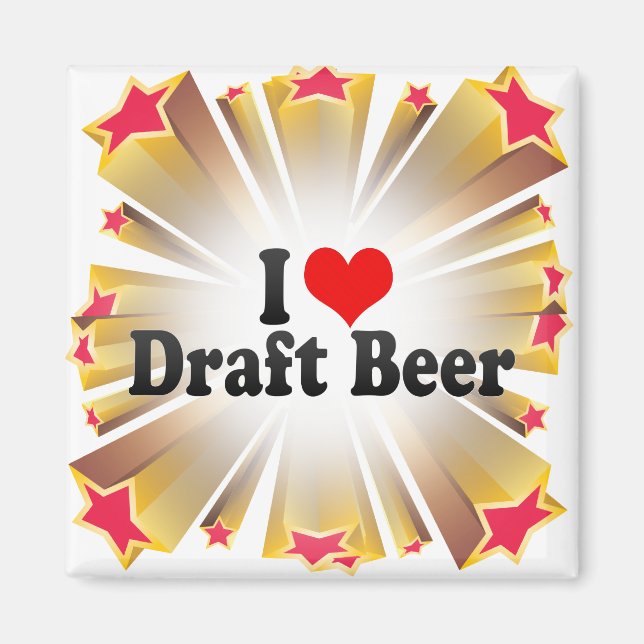 Imán Me encanta la cerveza de dibujo (Frente)