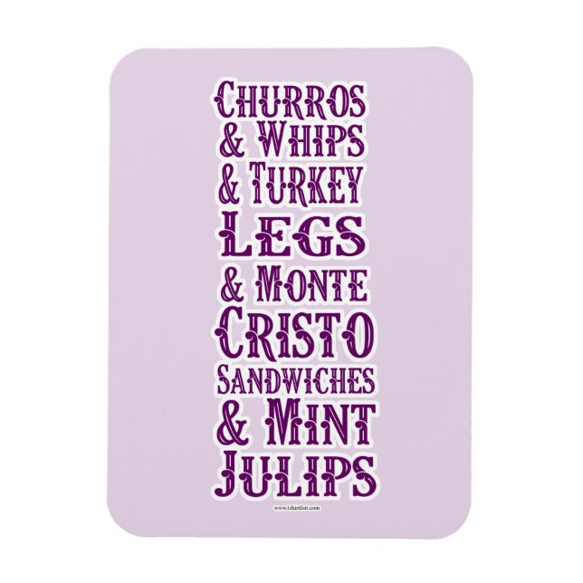 Imán Me encanta la comida del parque temático (Vertical)