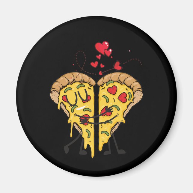 Imán Me encanta la comida rápida de Pizza (Frente)