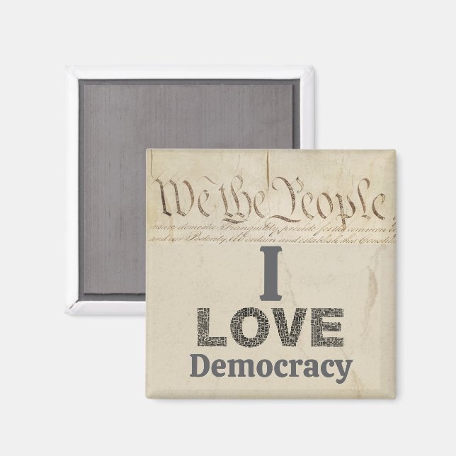Imán Me encanta la democracia (Anverso/Reverso)
