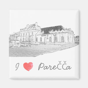 Imán Me encanta la estación de tren Porechye Belarus