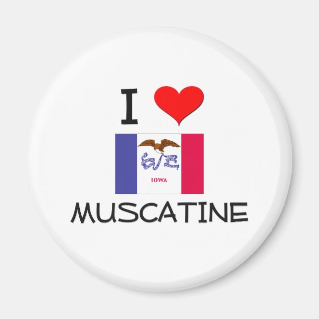 Imán Me encanta la MUSCATINE Iowa (Frente)