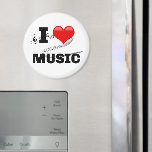 Imán Me encanta la música, diseño popular