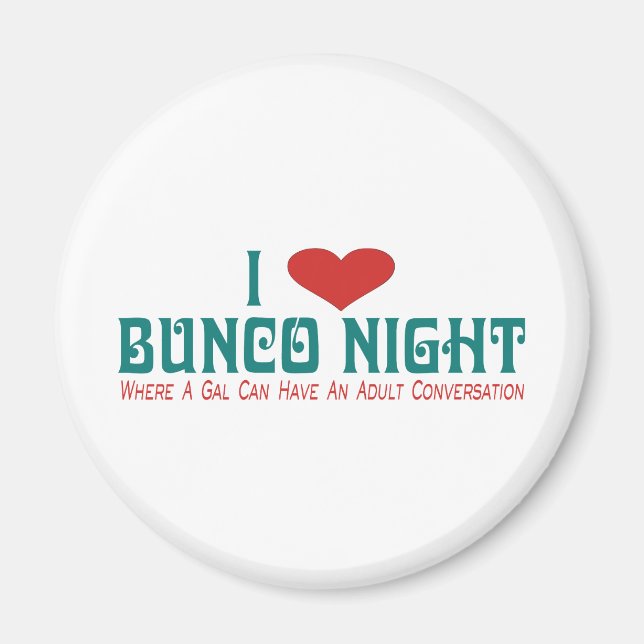 Imán me encanta la noche de bunco (Frente)