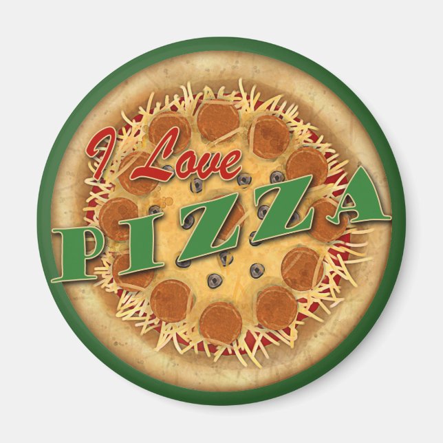 Imán Me encanta la pizza (Frente)