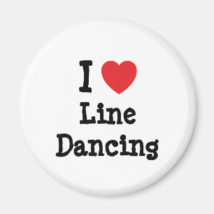 Imán Me encanta Line Dancing personalizado corazón per