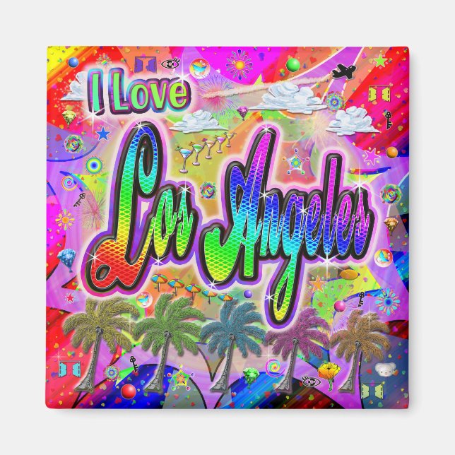 Imán Me encanta Los Ángeles Vista Express Magnet (Frente)