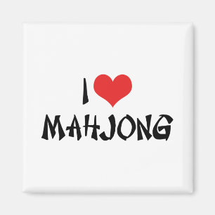 Imán Me encanta Mahjong de corazón - Amante del Mah Jon