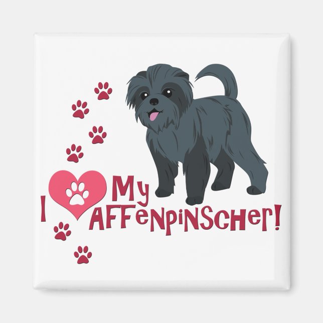 Imán ¡Me Encanta Mi Affenpinscher! (Frente)