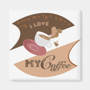 Imán Me encanta mi café retro Java