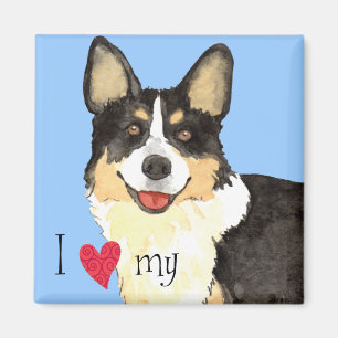 Imán Me encanta mi Cardigan Welsh Corgi