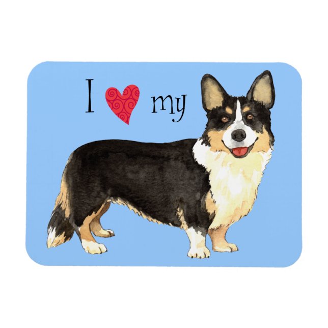 Imán Me encanta mi Cardigan Welsh Corgi (Horizontal)