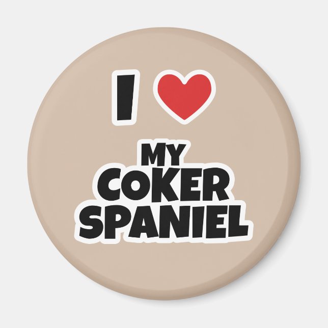 Imán Me encanta mi Coker Spaniel (Frente)
