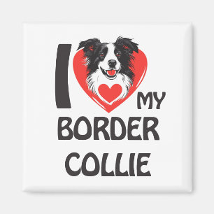 Imán Me encanta mi compañero de frontera - Perro lindo 