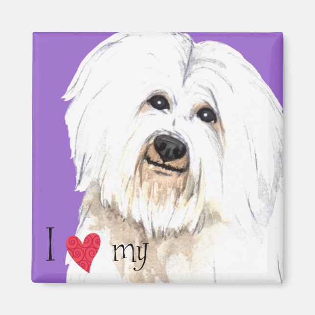 Imán Me encanta mi Coton de Tulear (Frente)