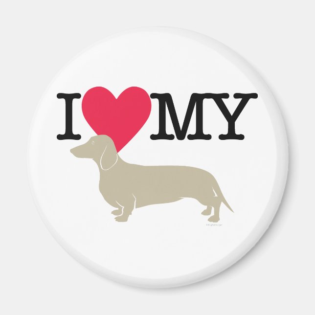 Imán ¡Me Encanta Mi Dachshund! (Frente)