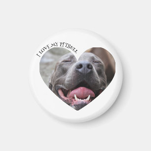 Imán Me encanta mi foto de personalizado de perros pitb