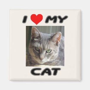 IMÁN ME ENCANTA MI GATO - AGREGAR TU PROPIA FOTO - MAGN