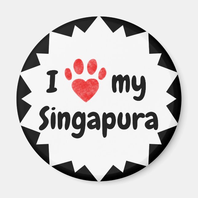 Imán Me encanta mi gato de Singapur (Frente)
