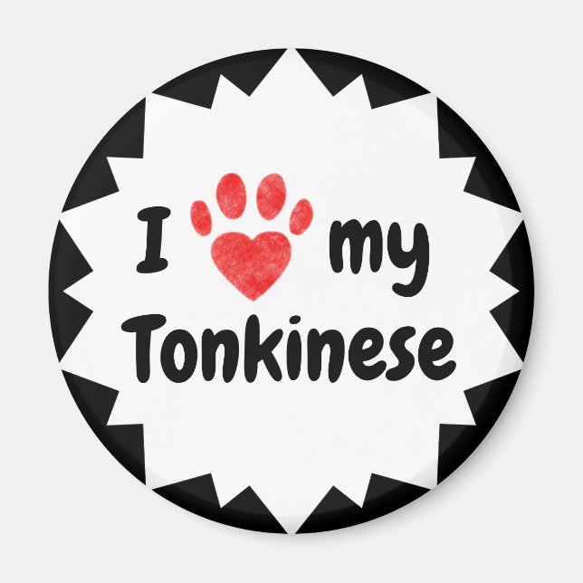 Imán Me encanta mi gato tonkinés (Frente)