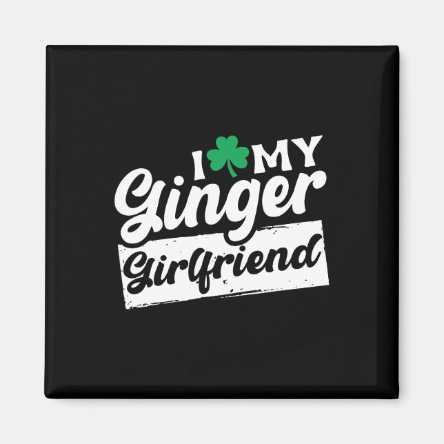 Imán Me Encanta Mi Ginger Redhead Shamrock St Patricks  (Frente)