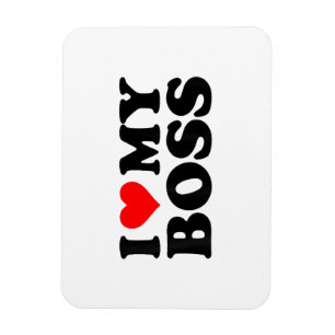 Imán Me Encanta Mi Jefe Funny Red Heart Boss Yo Corazón