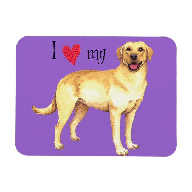 Imán Me encanta mi laboratorio amarillo (Horizontal)