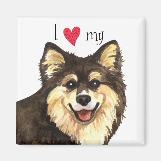 Imán Me encanta mi Lapphund finlandesa (Frente)
